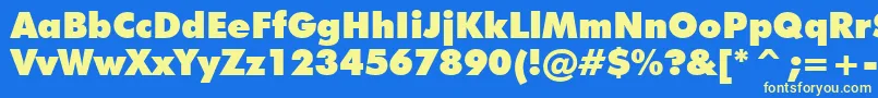 FuturaExtraBlackBt Font – Yellow Fonts on Blue Background