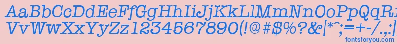 TypewriterserialItalic Font – Blue Fonts on Pink Background