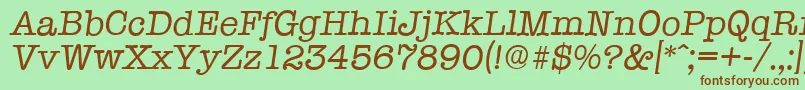 TypewriterserialItalic Font – Brown Fonts on Green Background