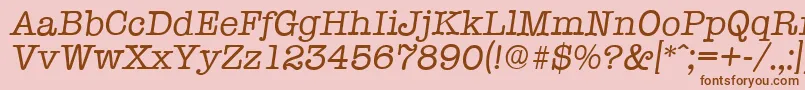 fuente TypewriterserialItalic – Fuentes Marrones Sobre Fondo Rosa