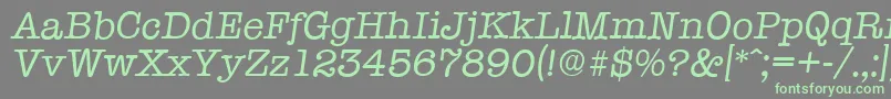 TypewriterserialItalic-Schriftart – Grüne Schriften auf grauem Hintergrund