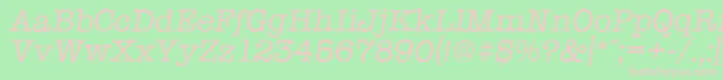 TypewriterserialItalic Font – Pink Fonts on Green Background