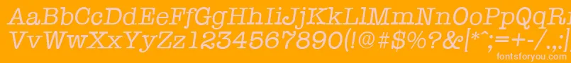 TypewriterserialItalic Font – Pink Fonts on Orange Background