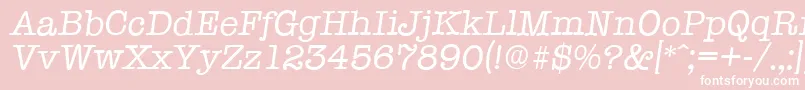 TypewriterserialItalic Font – White Fonts on Pink Background