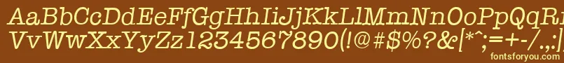 Шрифт TypewriterserialItalic – жёлтые шрифты на коричневом фоне