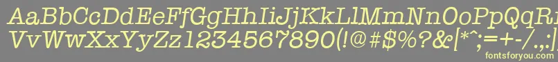 TypewriterserialItalic Font – Yellow Fonts on Gray Background