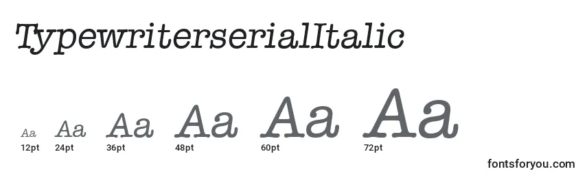 Размеры шрифта TypewriterserialItalic