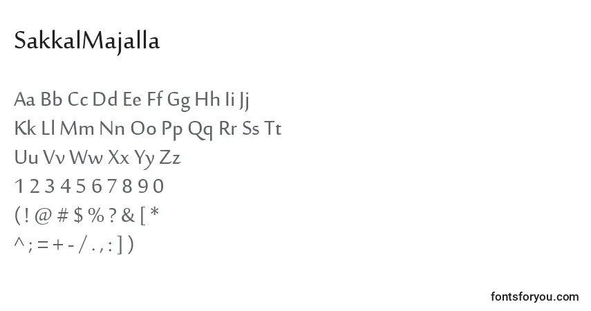 Fuente SakkalMajalla - alfabeto, números, caracteres especiales