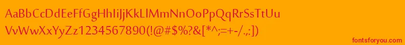 フォントSakkalMajalla – オレンジの背景に赤い文字