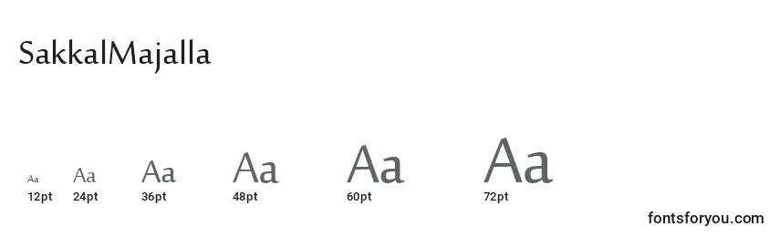 Размеры шрифта SakkalMajalla