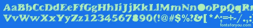 Antiglare Font – Green Fonts on Blue Background