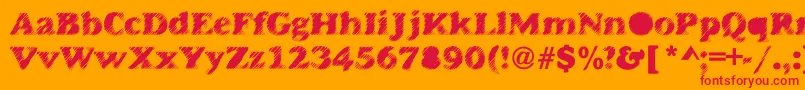 Antiglare Font – Red Fonts on Orange Background