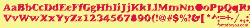 Antiglare Font – Red Fonts on Yellow Background