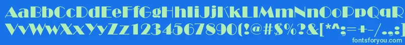 Timessquare Font – Green Fonts on Blue Background