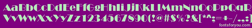 Timessquare Font – Green Fonts on Purple Background