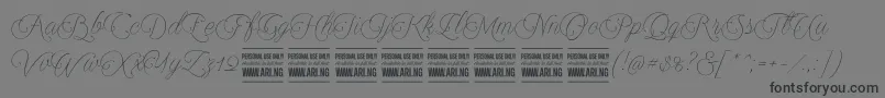 Encinascript2Personal Font – Black Fonts on Gray Background