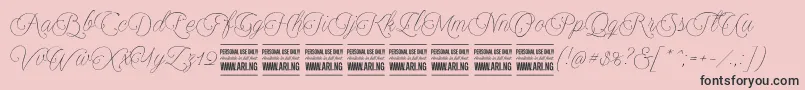 Encinascript2Personal Font – Black Fonts on Pink Background