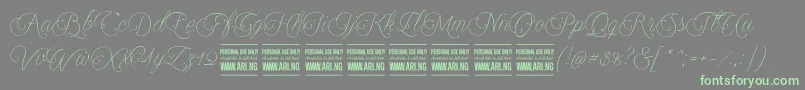 Encinascript2Personal Font – Green Fonts on Gray Background