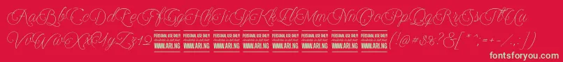 Encinascript2Personal Font – Green Fonts on Red Background