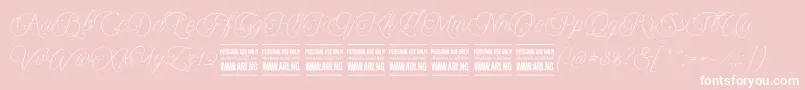 Encinascript2Personal Font – White Fonts on Pink Background