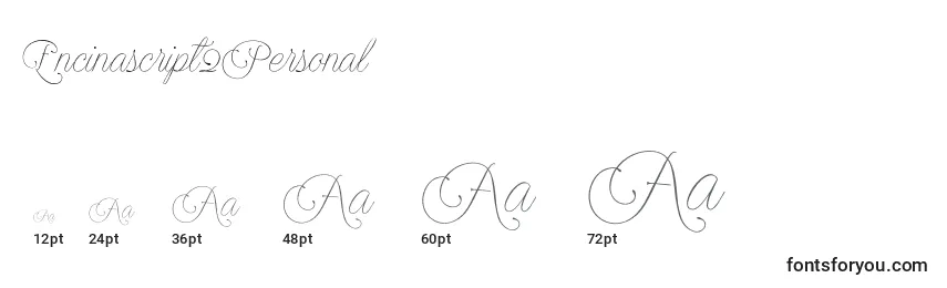 Encinascript2Personal Font Sizes