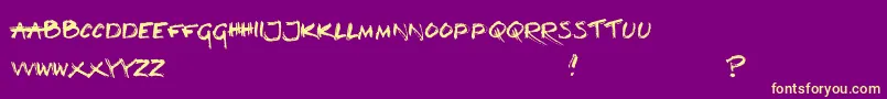 LoudAndClear Font – Yellow Fonts on Purple Background