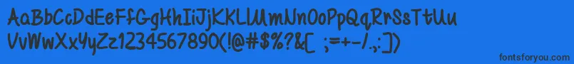 MfBeYourself Font – Black Fonts on Blue Background