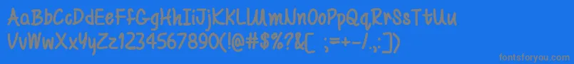 フォントMfBeYourself – 青い背景に灰色の文字