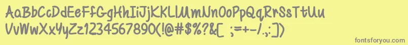 MfBeYourself Font – Gray Fonts on Yellow Background