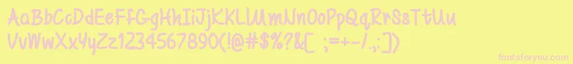 MfBeYourself Font – Pink Fonts on Yellow Background