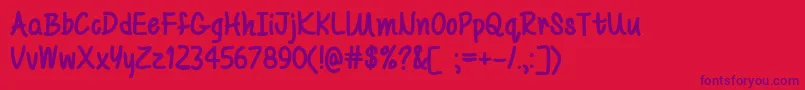 MfBeYourself Font – Purple Fonts on Red Background