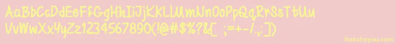 MfBeYourself Font – Yellow Fonts on Pink Background