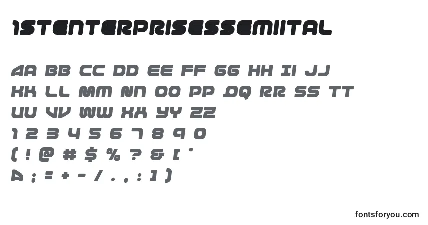 Шрифт 1stenterprisessemiital – алфавит, цифры, специальные символы