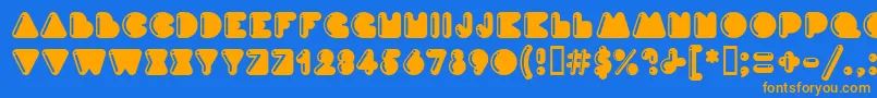 InkMfHighlight Font – Orange Fonts on Blue Background