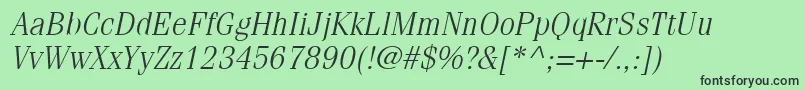ItcFeniceLtLightOblique Font – Black Fonts on Green Background