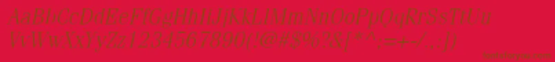 fuente ItcFeniceLtLightOblique – Fuentes Marrones Sobre Fondo Rojo