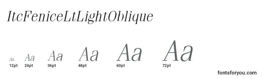 Размеры шрифта ItcFeniceLtLightOblique