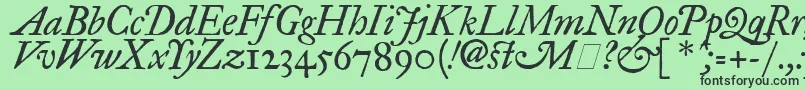 フォントFegpit2 – 緑の背景に黒い文字