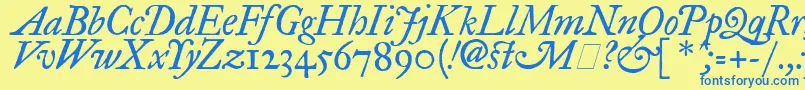 Fegpit2 Font – Blue Fonts on Yellow Background