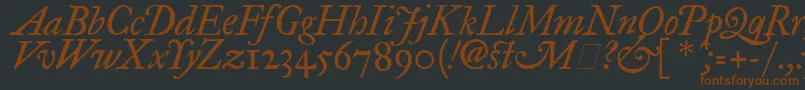 Fegpit2-fontti – ruskeat fontit mustalla taustalla