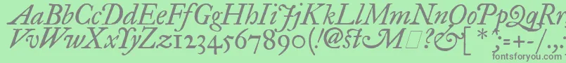フォントFegpit2 – 緑の背景に灰色の文字