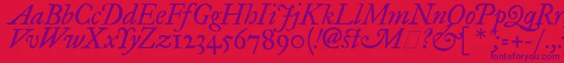 Fegpit2 Font – Purple Fonts on Red Background