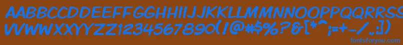 Vtckomixationcaps Font – Blue Fonts on Brown Background