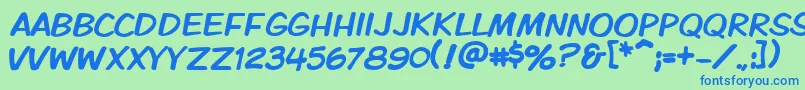 Vtckomixationcaps Font – Blue Fonts on Green Background