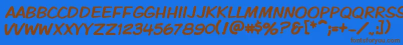 Vtckomixationcaps Font – Brown Fonts on Blue Background