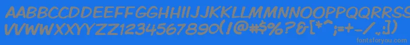 Vtckomixationcaps Font – Gray Fonts on Blue Background