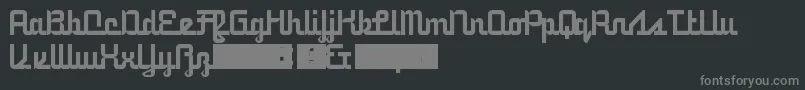 フォント5railwayScript – 黒い背景に灰色の文字