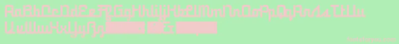 5railwayScript-fontti – vaaleanpunaiset fontit vihreällä taustalla