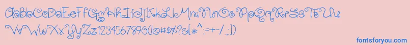 BmdGingersnaps Font – Blue Fonts on Pink Background