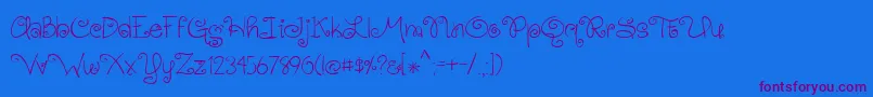 BmdGingersnaps Font – Purple Fonts on Blue Background